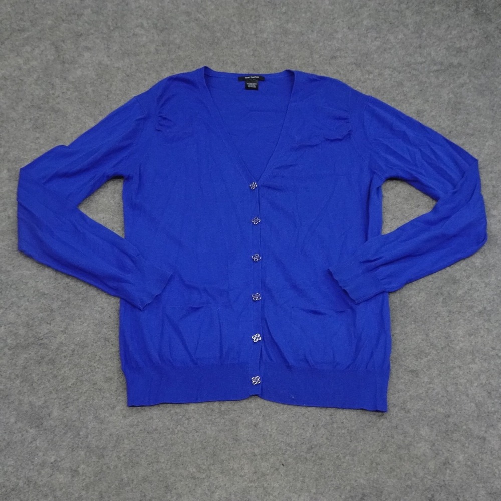 Pink Tartan cobalt Blue Cardigan Sweater